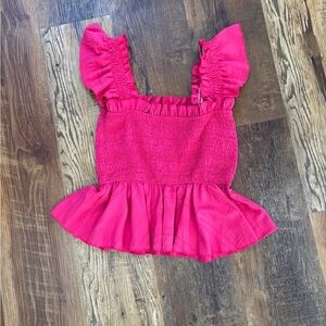 Ruffled Pink Sleeveless Top